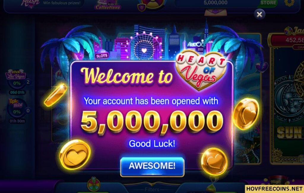 Welcome Bonus - Heart Of Vegas Free Coins